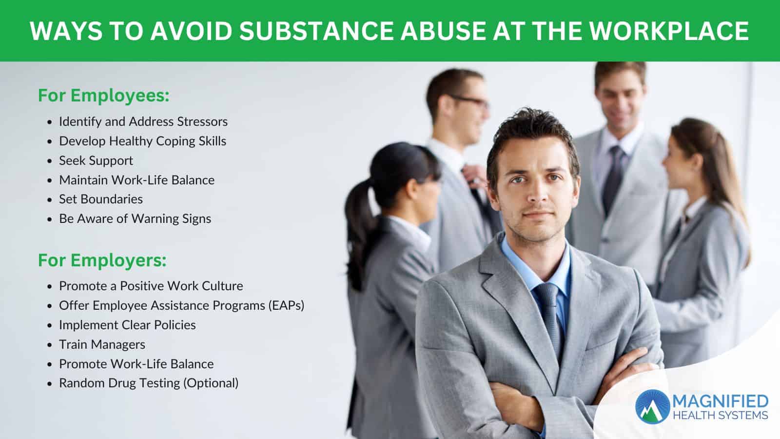 ways to avoid substance at the workplace